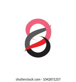  Number Ninety six or number Eight logo design vector
