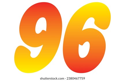 Número Noventa Y Seis Aislados En Un Fondo Blanco. Ilustración de vectores número 96