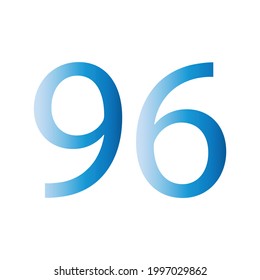 NUMBER NINETY SIX SIMPLE CLIP ART VECTOR