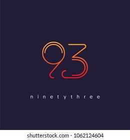 Number ninety three, Digit 93 Logo Icon vector template.