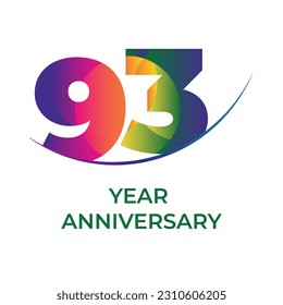 number ninety three year anniversary logo