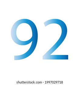 NUMBER NINETY TWO SIMPLE CLIP ART VECTOR