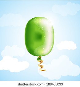 Number null balloon. Vector element for your event design