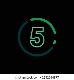 Number on circle with green background