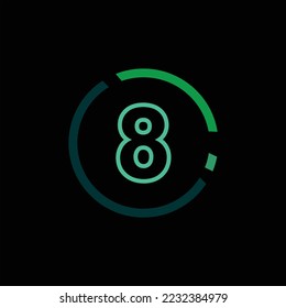 Number on circle with green background