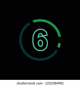 Number on circle with green background