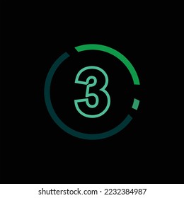 Number on circle with green background