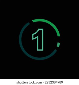 Number on circle with green background