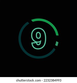 Number on circle with green background