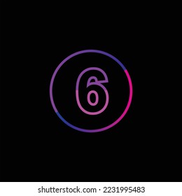Number on circle with purple background