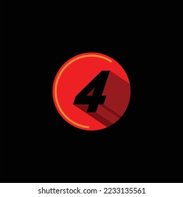Number on circle with red background