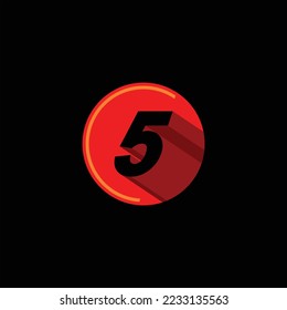 Number on circle with red background