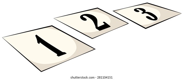 Number on square papers ascending order