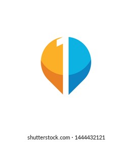 Number One 1 First Geometric Logo Vector