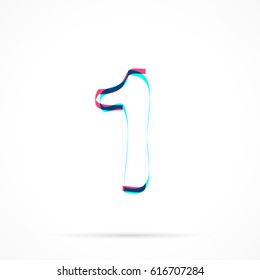 Number One, 1 hand drawn with blue and pink highlighters, isolated on a blank background.
Vector illustration, easy to edit, manipulate, resize or colorize.