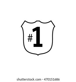 The Number One #1 icon or label, vector illustration.