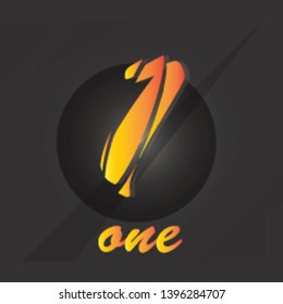 Number One, 1 isolated on red background with shadow.Vector illustration,Template for your design, website, brochure, cover, business annual report