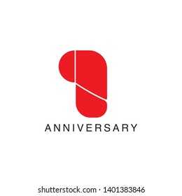 Number one 1 logo.  Icon design template element . One anniversary