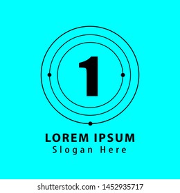 Number one 1 logo icon design template elements
