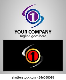 Number one 1 logo icon template 