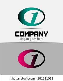 Number one 1 logo icon template 