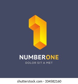 Number one 1 logo icon design template elements