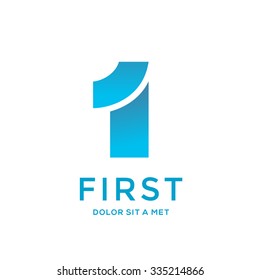 Elementos de plantilla de diseño de icono de logotipo Número uno 1