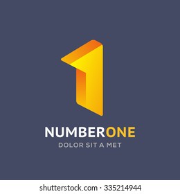 Number one 1 logo icon design template elements