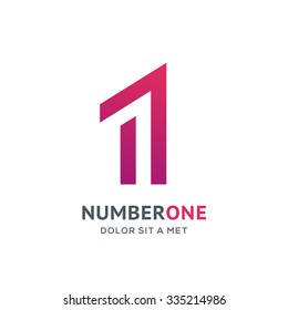 Number one 1 logo icon design template elements
