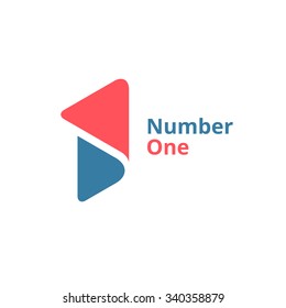 Number one 1 logo icon design template elements
