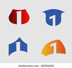 Number one 1 logo icon template
