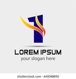 Number one 1 logo icon template
