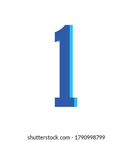 Logo número uno (1) sobre fondo blanco. Ilustración de acciones