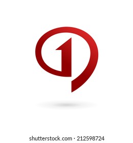 Elementos de plantilla de diseño de icono de logotipo de burbuja de voz número 1. Signo de color del vector.
