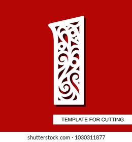 Number one - 1. Template for laser cutting, wood carving, paper cut and printing. Vector illustration.