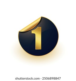 number one or 1st winner sticker design vector