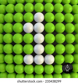 Number one. Abstract mathematics background. 3d vector illustration.