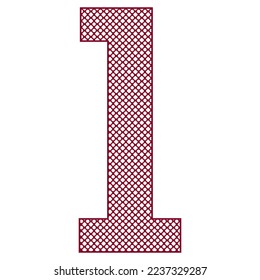 Number One With Abstract Pattern Vector Illustration. Number 1 Isolated On A White Background
