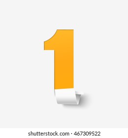 Number one. Abstract vector illustration.