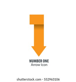 Number One and Arrow Icon Logo