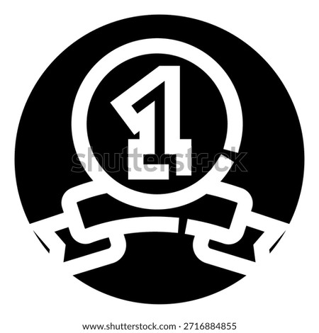 Number one award icon symbolizing achievement. Victory and leadership  ideal for illustrating top performance. First place ranking. Excellence. Success and recognition in competitions and business