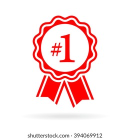 Number one award seal, vector illustration isolated on white background