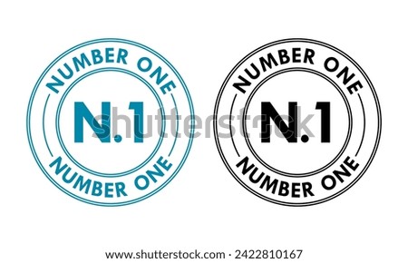 Number one badge design logo template illustration