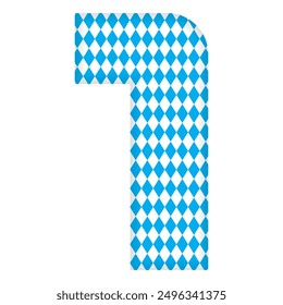 Number One With Bavarian Oktoberfest Seamless Pattern Vector Illustration. Number 1 Isolated On A White Background
