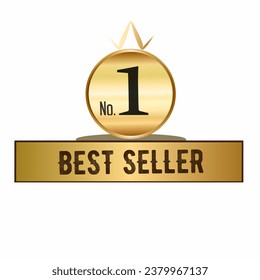 Number one best seller vector icon logo