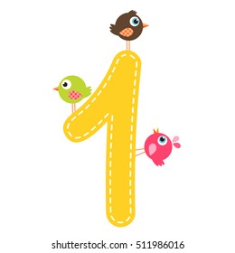 the number one with birds