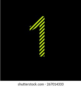 Number one. Black and bright lime poison color for design