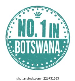 Number one in Botswana grunge rubber stamp on white background, vector illustration