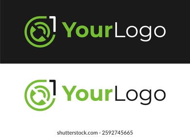 Number One Call Phone Cellular Signal Simple Logo Icon Illustration Editable Vector Template