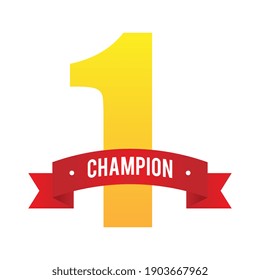 Number One Champion Ribbon Illustration